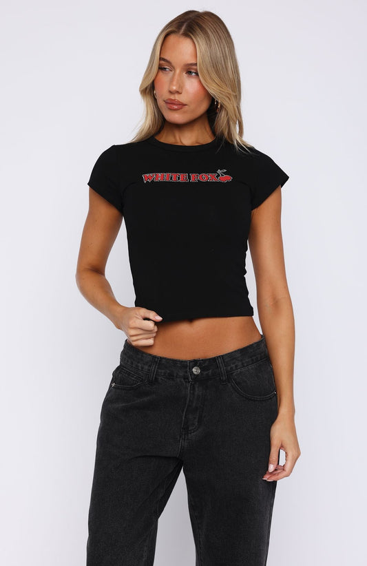 J'adore You Baby Tee Black
