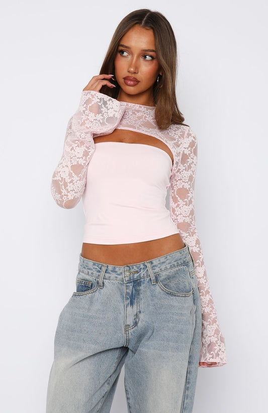 Devoted Love Long Sleeve Top Baby Pink