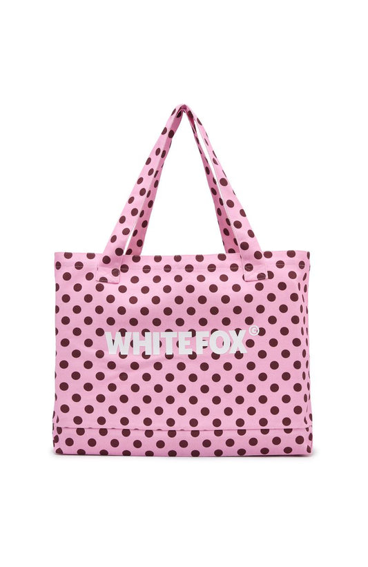 Circle Back To Me Tote Bag Pink/Burgundy Polka Dot