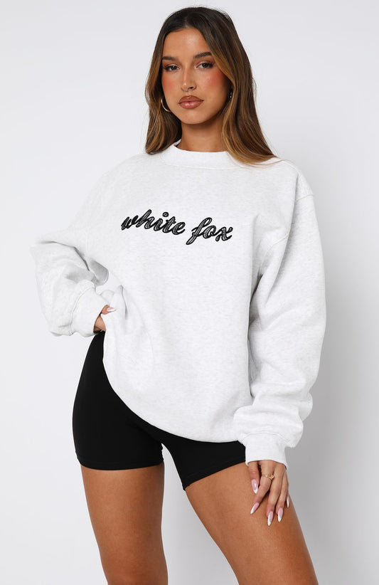 Call On You Oversized Sweater Grey Marle