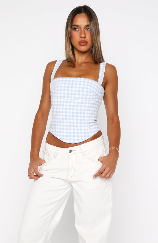 Crossed Your Mind Bustier Baby Blue