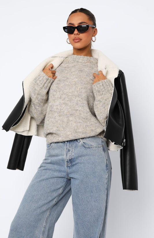 Ice Queen Knit Sweater Peppered Taupe