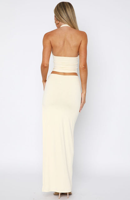 Made You Look Maxi Skirt Bone