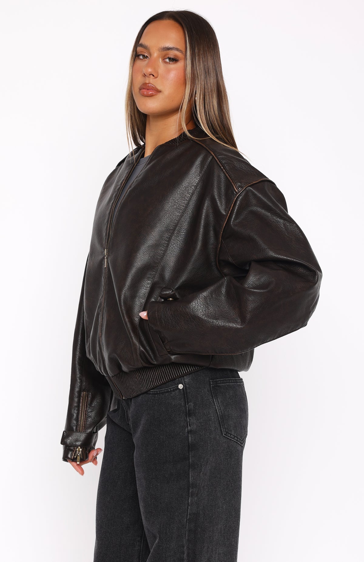 Satellite PU Jacket Chocolate