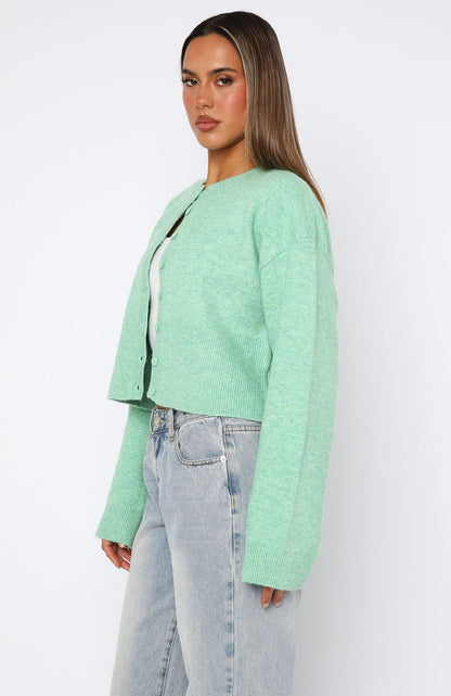 Make Me Happy Knit Cardigan Zesty Lime
