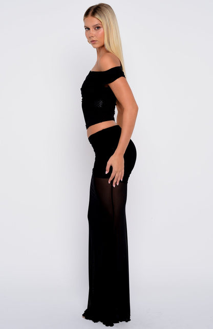 Need Your Heart Maxi Skirt Black