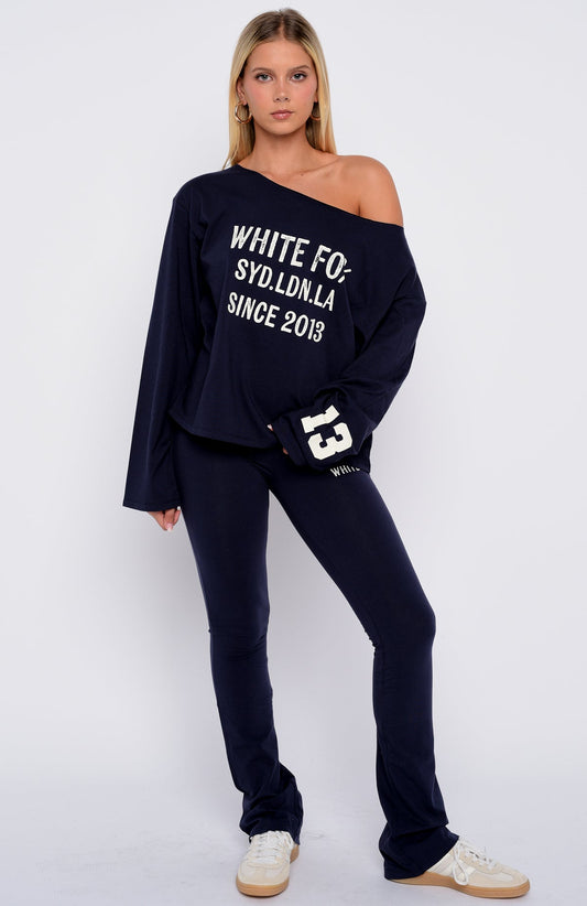 Topic Of Discussion Flare Pants Navy