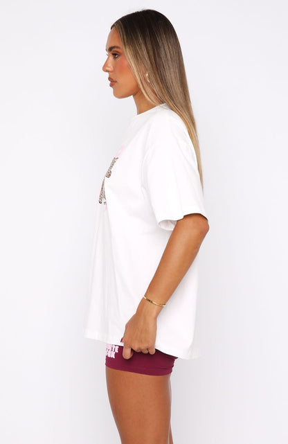 11th Street She's So Lucky Oversized Tee Leopard Splice