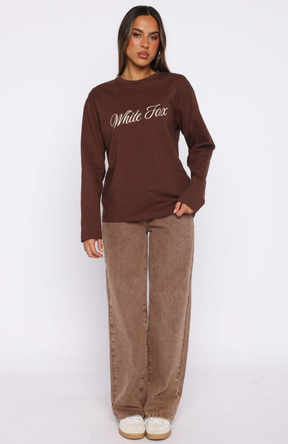 What The Heart Wants Long Sleeve Tee Chocolate