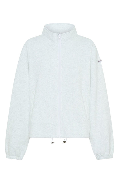 Don't Look Now Zip Front Sweater Grey Marle