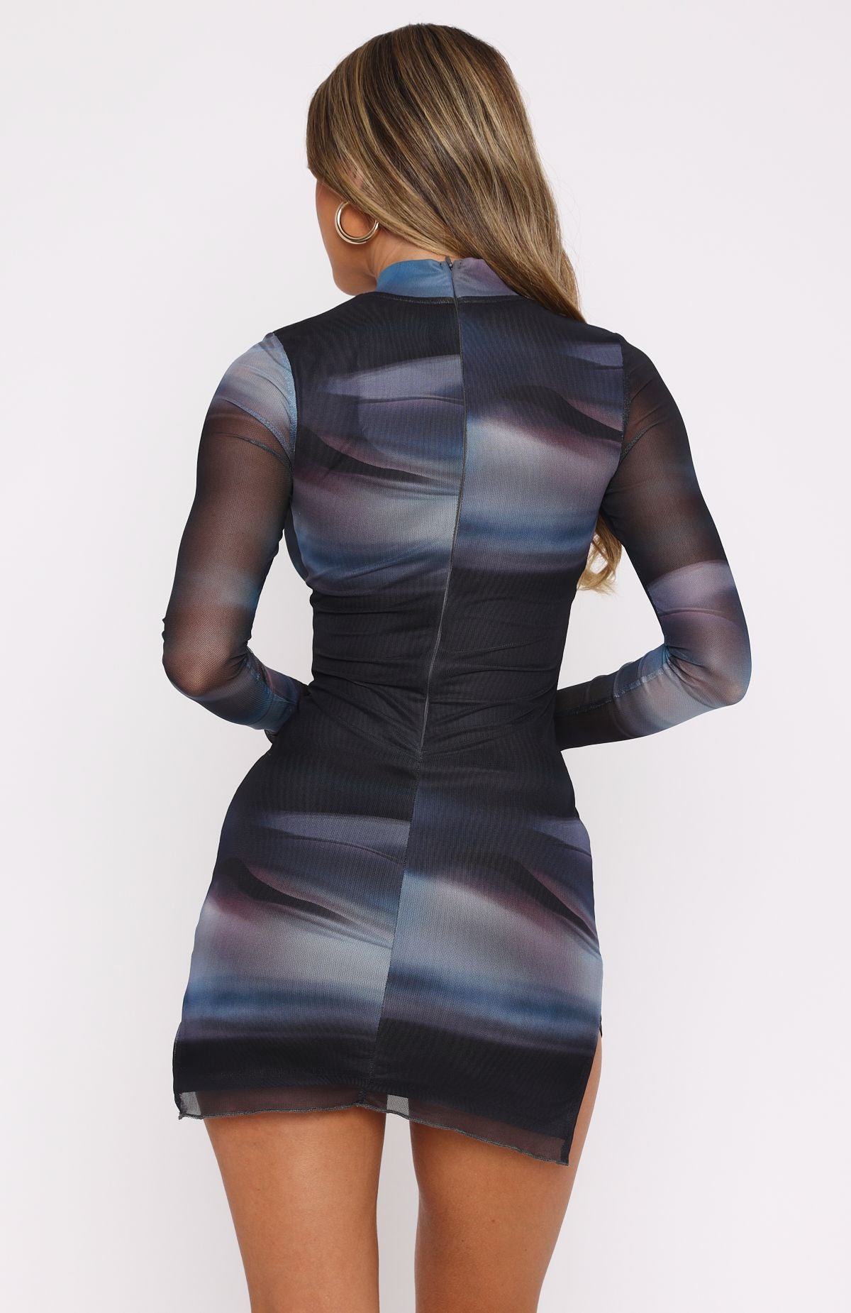 Fatal Attraction Long Sleeve Mini Dress Grey Ombre