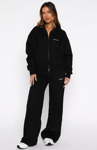 Test Drive Boxy Zip Front Hoodie Black