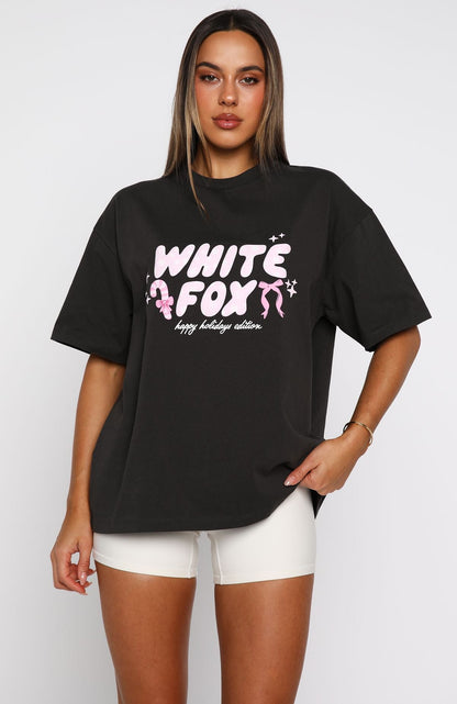 Christmas Feeling Oversized Tee Charcoal