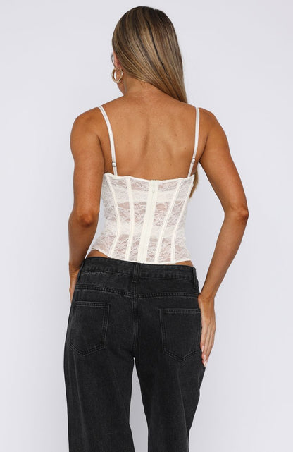 I'm Irreplaceable Lace Bustier Cream