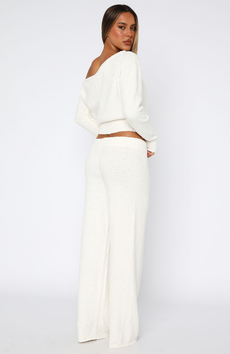 Please Be Mine Knit Pants Off White