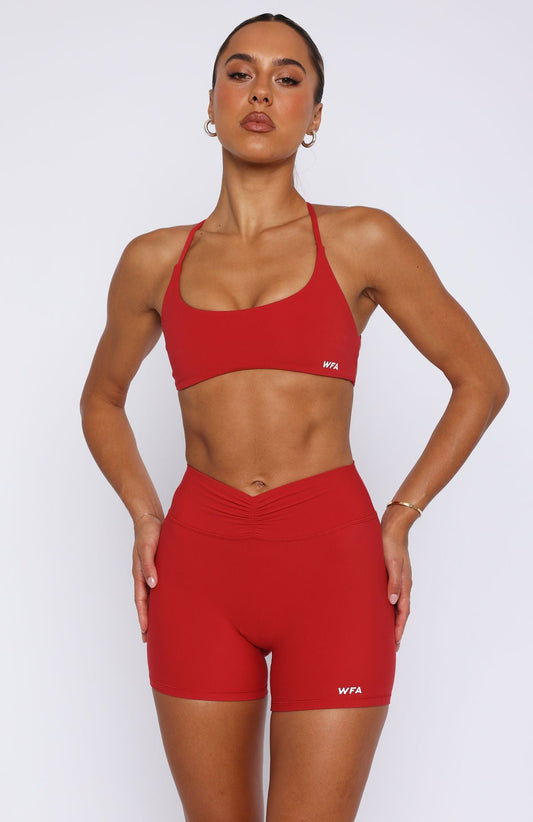 Radiate High Waisted Shorts Cherry Red