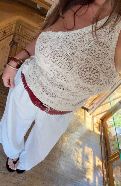 Tranquility Crochet Top Off White