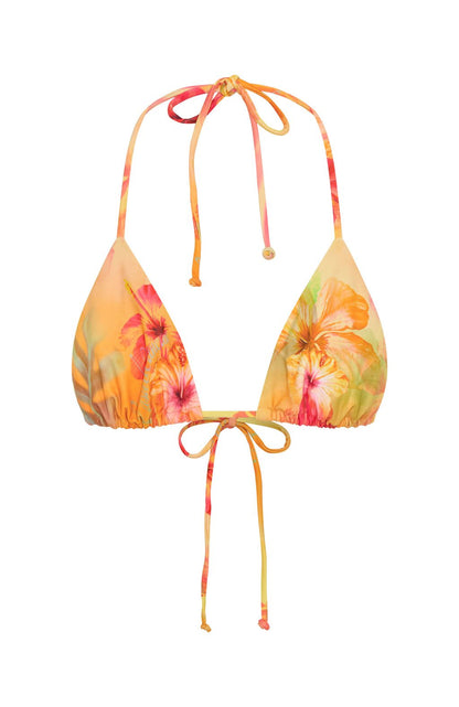 Golden Hour Bikini Top Tangerine Bloom