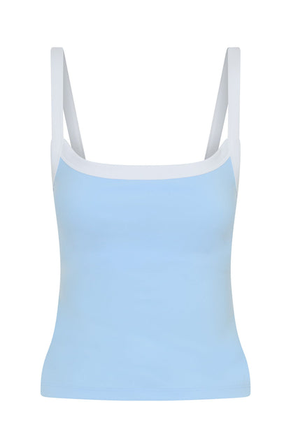 Now's The Time Active Tank Baby Blue/White
