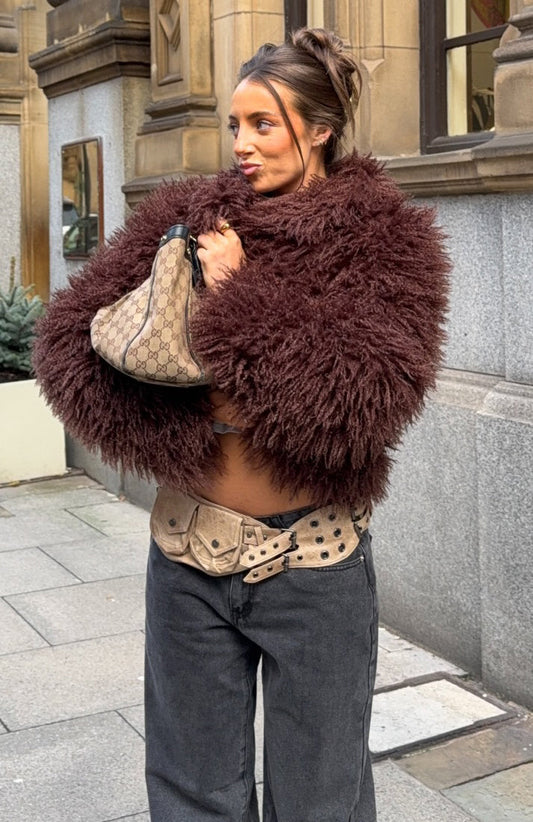 Weekend Away Fur Jacket Chocolate