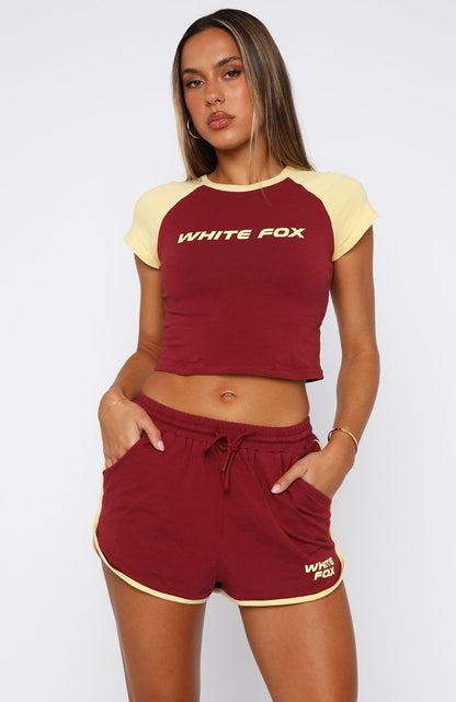 Another Level Relaxed Shorts Burgundy