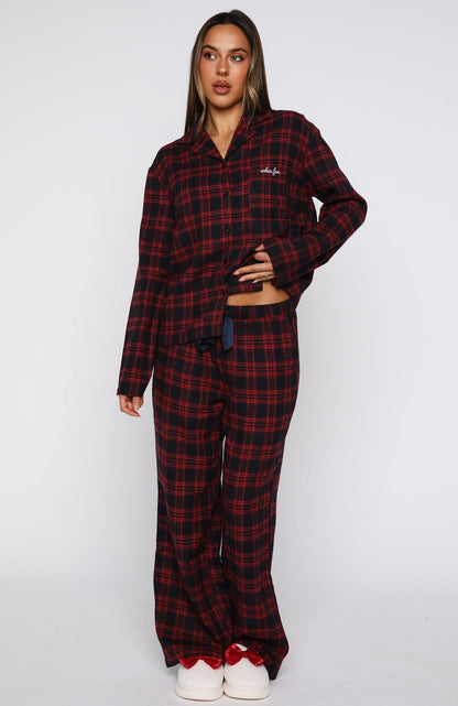That Time Of Year Long Sleeve Pyjama Top Red/Navy