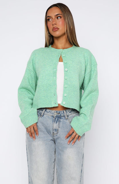 Make Me Happy Knit Cardigan Zesty Lime