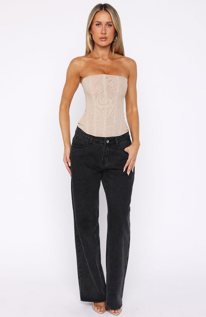 Spotlight On Me Strapless Bustier Champagne Glitter