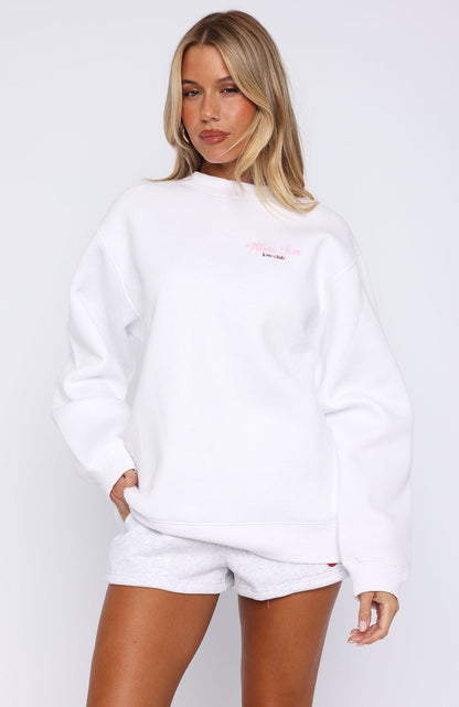 Fell So Hard Oversized Sweater White