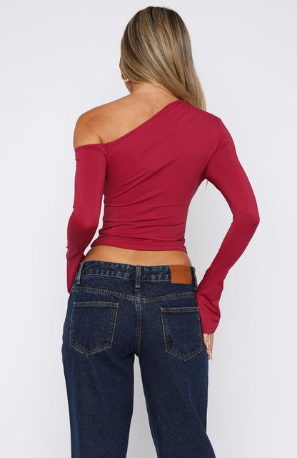 Said So Long Sleeve Top Berry