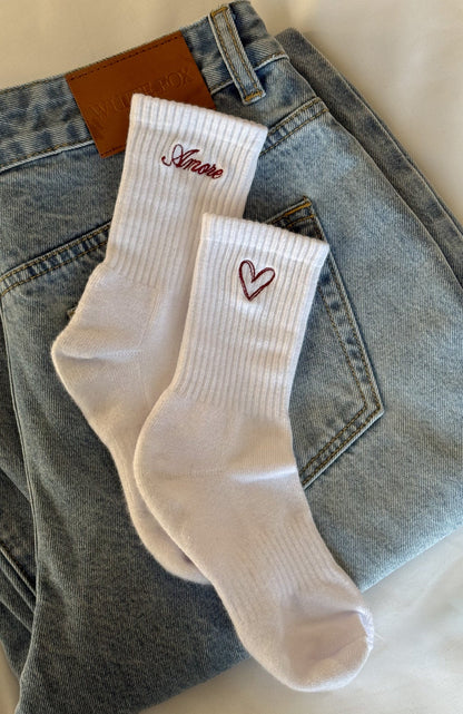 Amore Mio Socks White