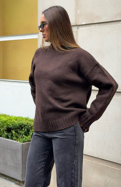 Apres Ski With Me Knit Sweater Chocolate
