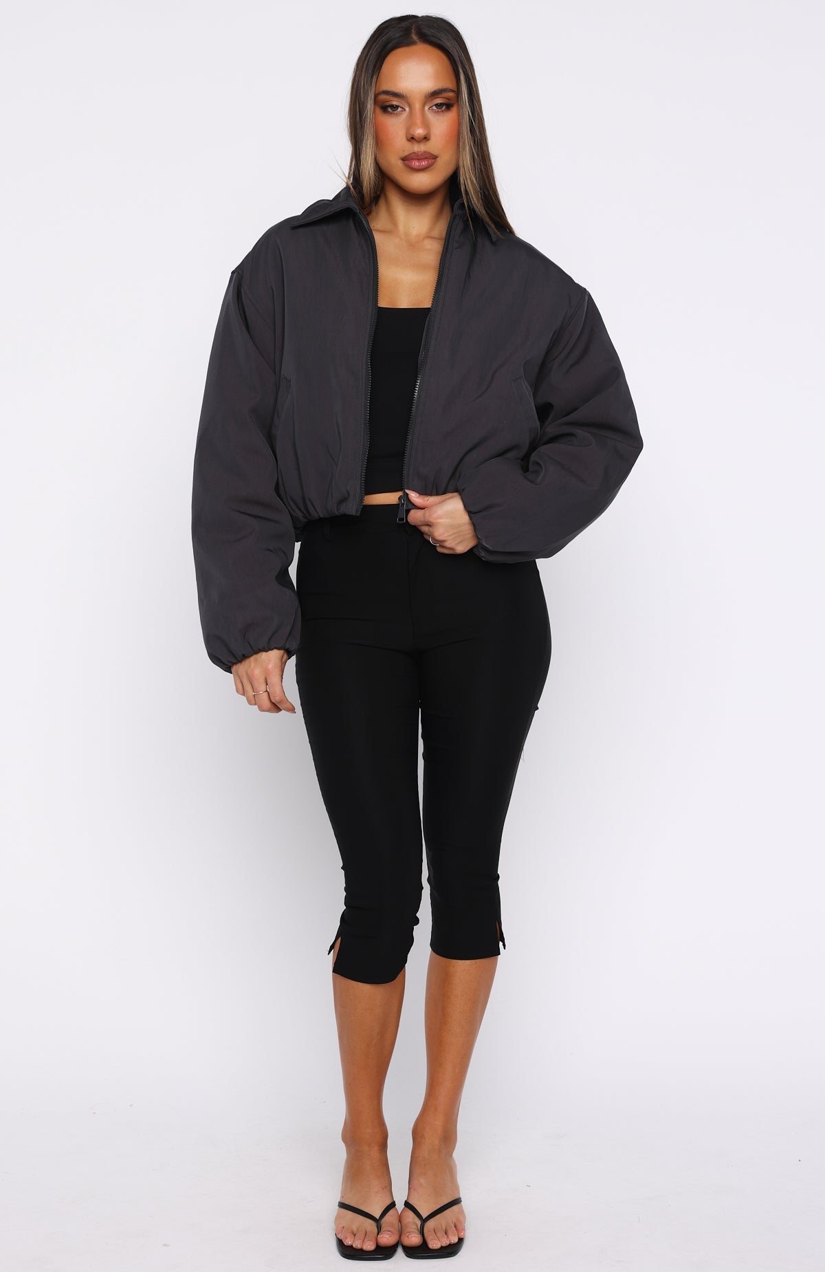 Back To Friends Jacket Charcoal