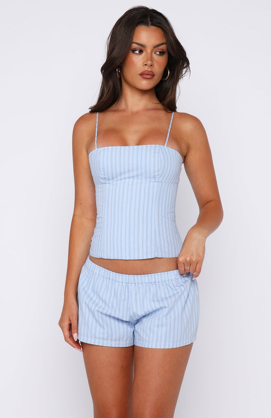 Born To Glow Shorts Blue Stripe