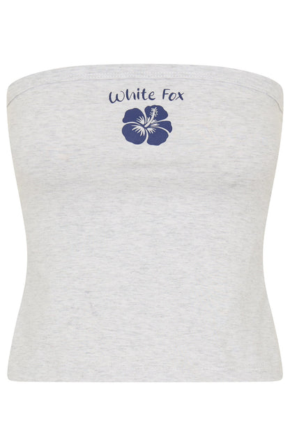 Buy Your Own Flowers Strapless Top Grey Marle