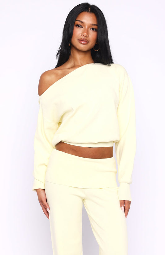 Can't Find The Words Knit Sweater Lemon