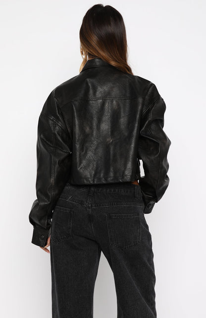 Changing Faces Pu Jacket Black