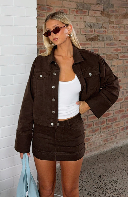 Charlotte Denim Jacket Chocolate Wash