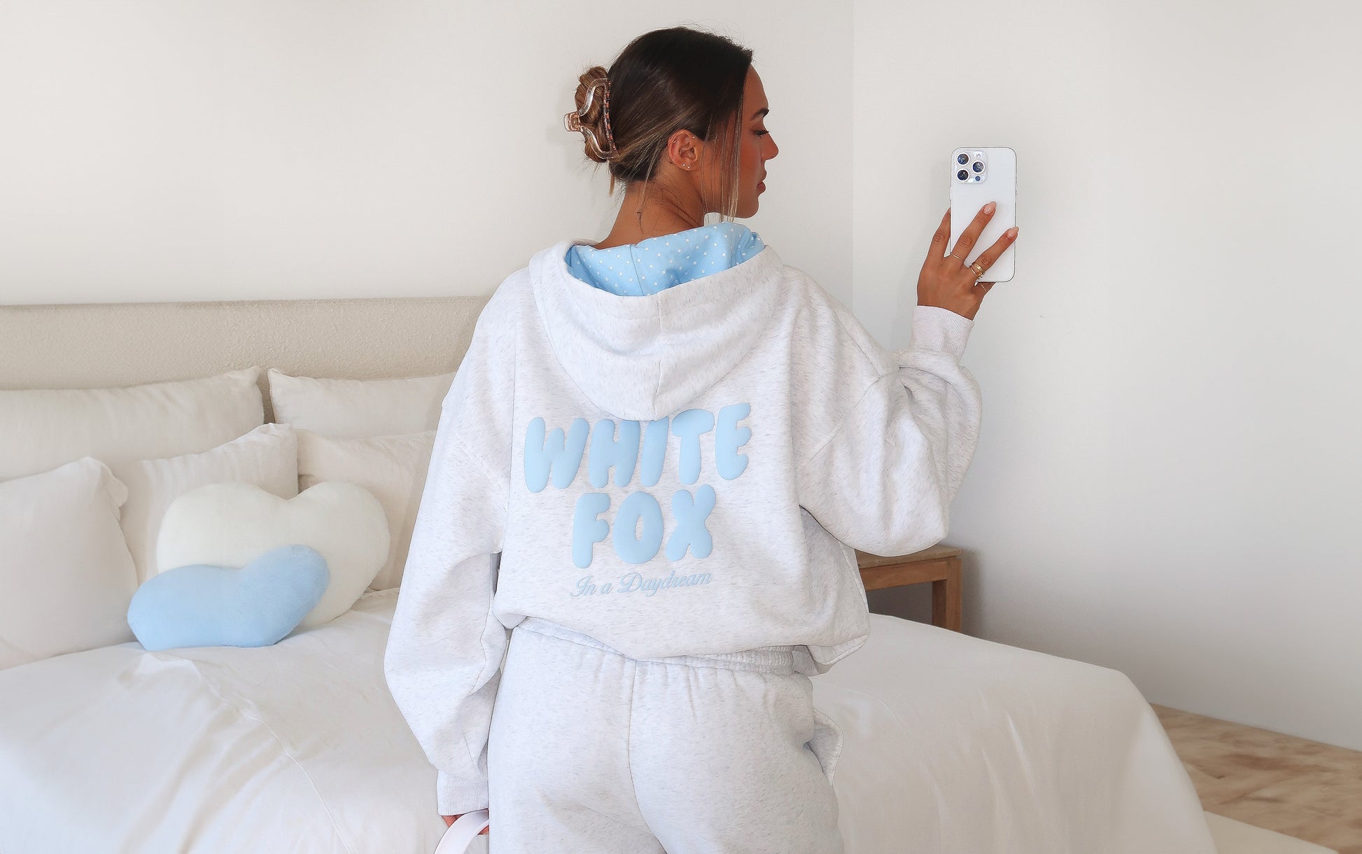 Daydreamers Nadia Oversized Hoodie Grey Marle
