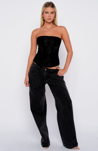Don't Be Indecisive Strapless Bustier Black