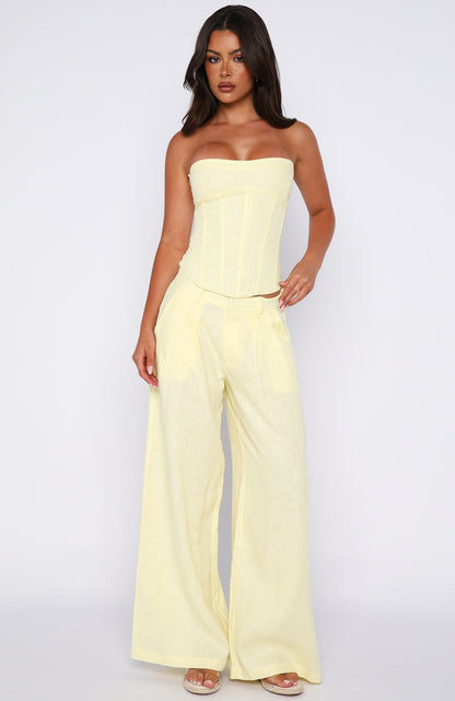 Unfinished Feelings Pants Lemon