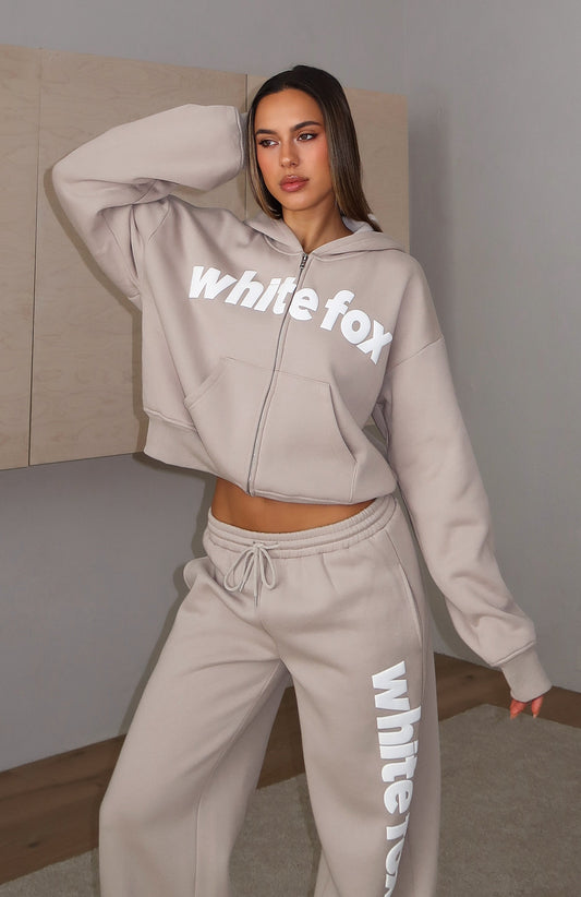 From The Archives Kenzie Boxy Zip Front Hoodie Moon