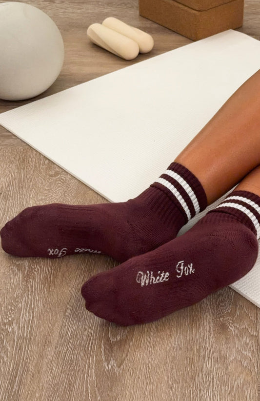 Grounded Socks Merlot/Cream