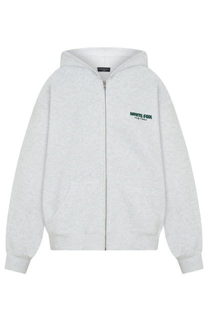 Lucky Thirteen Charise Zip Front Hoodie Grey Marle