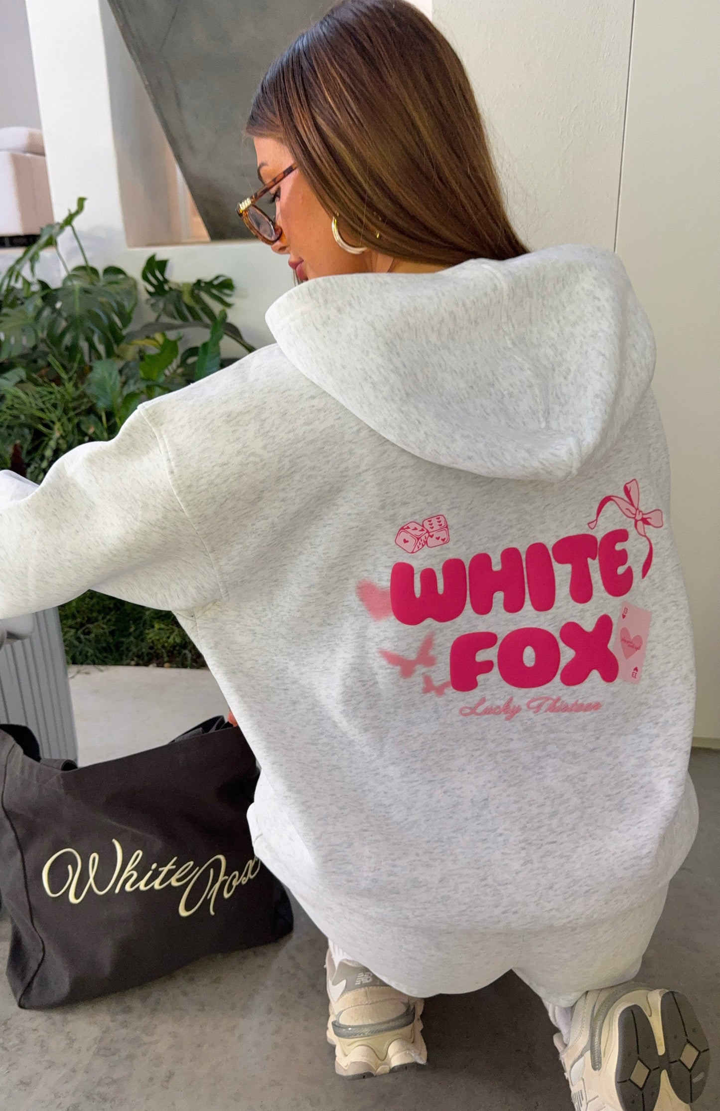 Lucky Thirteen Stephanie Oversized Hoodie Grey Marle