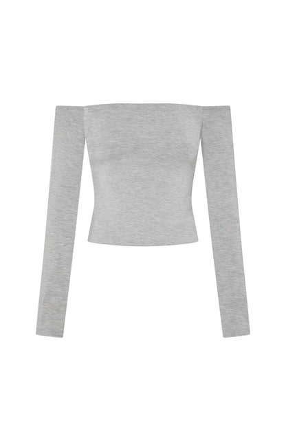 Mad For You Long Sleeve Top Grey Marle