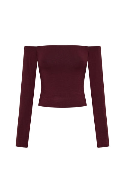 Mad For You Long Sleeve Top Merlot