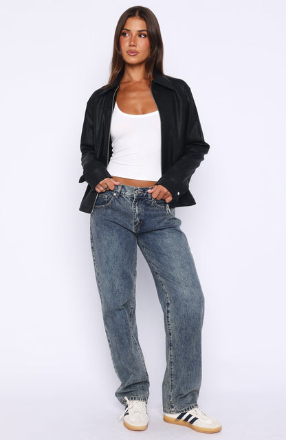 Never Possible Pu Jacket Black