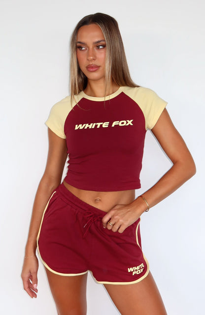 Another Level Relaxed Shorts Burgundy