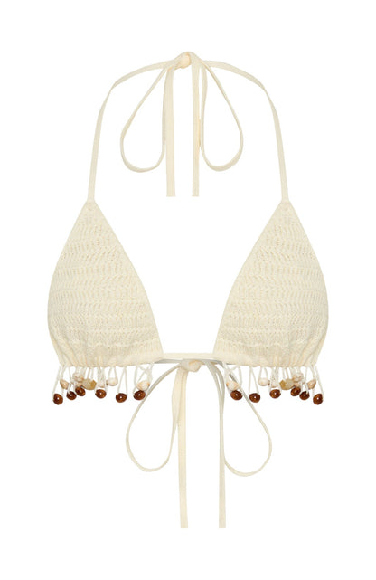 One More Time Crochet Top Off White
